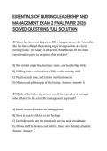 ESSENTIALS OF NURSING LEADERSHIP AND MANAGEMENT EXAM 2 FINAL PAPER 2026 SOLVED QUESTIONS FULL SOLUTION