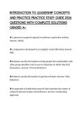 INTRODUCTION TO LEADERSHIP CONCEPTS AND PRACTICE PRACTICE STUDY GUIDE 2026 QUESTIONS WITH COMPLETE SOLUTIONS GRADED A&plus;