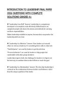 INTRODUCTION TO LEADERSHIP FINAL PAPER 2026 QUESTIONS WITH COMPLETE SOLUTIONS GRADED A&plus;