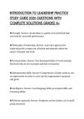 INTRODUCTION TO LEADERSHIP PRACTICE STUDY GUIDE 2026 QUESTIONS WITH COMPLETE SOLUTIONS GRADED A&plus;