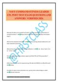 NAVY COMMAND FITNESS LEADER CFL POST TEST EXAM QUESTIONS AND ANSWERS&period; VERIFIED 2026&period;