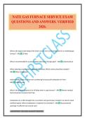 NATE GAS FURNACE SERVICE EXAM QUESTIONS AND ANSWERS&period; VERIFIED 2026&period;