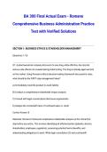 BA 300 Final Actual Exam - Romano  Comprehensive Business Administration Practice Test with Verified Solutions
