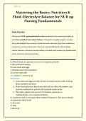 Mastering the Basics&colon; Nutrition & Fluid&ndash;Electrolyte Balance for NUR 155 Nursing Fundamentals &vert; Complete Study Guide &vert; Lab Values&comma; Diets&comma; Interventions
