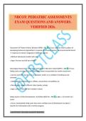 NBCOT&colon; PEDIATRIC ASSESSMENTS EXAM QUESTIONS AND ANSWERS&period; VERIFIED 2026&period;