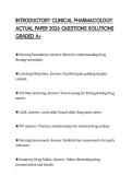 INTRODUCTORY CLINICAL PHARMACOLOGY ACTUAL PAPER 2026 QUESTIONS SOLUTIONS GRADED A&plus;