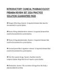INTRODUCTORY CLINICAL PHARMACOLOGY PREMIUM REVIEW SET 2026 PRACTICE SOLUTION GUARANTEED PASS