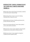 INTRODUCTORY CLINICAL PHARMACOLOGY TEST PAPER 2026 COMPLETE RESPONSES GRADED A&plus;