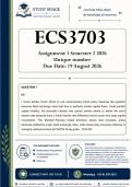 ECS3703 Assignment 1 &lpar;QUALITY ANSWERS&rpar;  Semester 2 2026