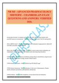 NR 565 - ADVANCED PHARMACOLOGY MIDTERM &ndash; CHAMBERLAIN EXAM QUESTIONS AND ANSWERS&period; VERIFIED 2026&period;