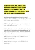 INTRODUCTORY MATERNITY AND PEDIATRIC NURSING 4TH EDITION HATFIELD TEST BANK COMPLETE CHAPTERS PRACTICE TEST SCRIPT 2026 DETAILED ANSWERS GRADED A&plus;