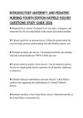 INTRODUCTORY MATERNITY AND PEDIATRIC NURSING FOURTH EDITION HATFIELD SOLVED QUESTIONS STUDY GUIDE 2026
