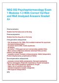 NSG 552 Psychopharmacology Exam  1 Modules 1-3 With Correct Verified  and Well Analyzed Answers Graded  A&plus;