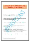 NURS 290 EXAM 1 QUESTIONS AND ANSWERS&period; VERIFIED 2026&period;