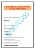 NURS 132 EXAM 1 QUESTIONS AND ANSWERS&period; VERIFIED 2026&period;