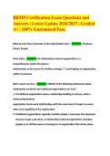 BRMP Certification Exam Questions and Answers &vert; Latest Update 2026&sol;2027 &vert; Graded A&plus; &vert; 100&percnt; Guaranteed Pass&period;