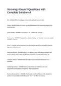 Sociology Exam 3 Questions with Complete Solutions