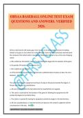 OHSAA BASEBALL ONLINE TEST EXAM QUESTIONS AND ANSWERS&period; VERIFIED 2026&period;