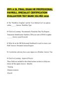 IPPS A DL FINAL EXAM HR PROFESSIONAL PAYROLL SPECIALIST CERTIFICATION EVALUATION TEST BANK SOLVED 2026