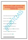 OPHTHALMIC SCRIBE CERTIFICATION EXAM QUESTIONS AND ANSWERS&period; VERIFIED 2026&period;