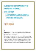 Introductory Maternity & Pediatric Nursing Test Bank 2026 &vert; Hatfield & Kincheloe &vert; Maternal Newborn & Pediatric Nursing Test Bank