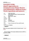 WALDEN &vert; NURS-6630N&comma;Approaches to Treatment&period;2025 &vert; Winter Review Test Submission&colon; Midterm Exam - Week 6 questions and answers