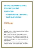 Introductory Maternity & Pediatric Nursing Test Bank Hatfield & Kincheloe &vert; NCLEX-Style OB & Pediatric Nursing Test Bank 2026 &vert; Nursing Test Bank