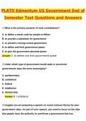 2026 PLATO Edmentum US Government End of Semester Test Actual Questions & Answers &lpar;Latest 2026 &sol; 2027 Update&rpar; 100&percnt; Guarantee Pass &lpar;Verified Answers&rpar;