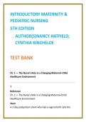 Introductory Maternity & Pediatric Nursing Test Bank 2026 &vert; Hatfield & Kincheloe &vert; NCLEX-Style OB & Pediatric Nursing Test Bank