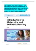 INTRODUCTION TO MATERNITY AND PEDIATRIC NURSING 8TH EDITION BY GLORIA LEIFER CHAPTER 1 TO 34 TEST BANK UPDATED 2026 VERIFIED EXAM PRACTICE QUESTIONS GRADED A&plus;