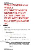 WALDEN &vert; NURS 6001 WEEK 1 &vert; FOUNDATIONS FOR GRADUATE STUDY &vert; LATEST UPDATED EXAM WITH EXPERT SOLUTIONS&lpar;GRADED A&plus;&rpar;