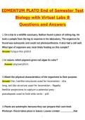 2026 Edmentum PLATO End of Semester Test Biology with Virtual Labs B Actual Questions & Answers &lpar;Latest 2026 &sol; 2027 Update&rpar; 100&percnt; Guarantee Pass &lpar;Verified Answers&rpar;