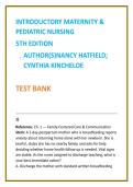 Introductory Maternity & Pediatric Nursing Test Bank 5th Ed Hatfield & Kincheloe &vert; NCLEX-Style OB & Peds Nursing Test Bank 2026