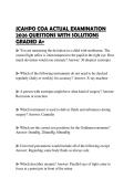 JCAHPO COA ACTUAL EXAMINATION 2026 QUESTIONS WITH SOLUTIONS GRADED A&plus;