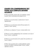 JCAHPO COA COMPREHENSIVE TEST PAPER 2026 COMPLETE ANSWERS ACCURATE
