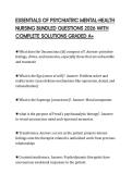 ESSENTIALS OF PSYCHIATRIC MENTAL-HEALTH NURSING BUNDLED QUESTIONS 2026 WITH COMPLETE SOLUTIONS GRADED A&plus;