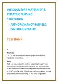 Introductory Maternity & Pediatric Nursing Test Bank 2026 &vert; Hatfield & Kincheloe &vert; Maternal&ndash;Child Nursing Test Bank &vert; NCLEX-Style Questions