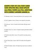 JCAHPO STUDY SET COA STUDY GUIDE CARD UPDATED REAL EXAM UPDATE 2023 FINAL PAPER 2026 FULL QUESTIONS WITH CORRECT ANSWERS GRADED A&plus;