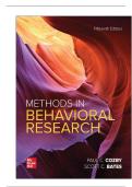 TEST BANK FOR Methods in Behavioral Research 15th Edition by Paul C&period; Cozby&comma; Scott Bates ISBN&colon;978-1260718904 COMPLETE GUIDE ALL CHAPTERS COVERED 100&percnt; VERIFIED A&plus; GRADE ASSURED&excl;&excl;&excl;&excl;&excl;&excl;NEW LATEST UPDATE&excl;&excl;&excl;&excl;&excl;