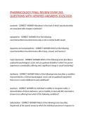 PHARMACOLOGY FINAL REVIEW EXAM 265 QUESTIONS WITH VERIFIED ANSWERS 2025&sol;2026&comma;100&percnt;CORRECT