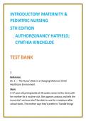 Introductory Maternity & Pediatric Nursing Test Bank 5th Ed Hatfield & Kincheloe &vert; NCLEX-Style OB & Peds &vert; nursing test bank 2026 nursing test bank