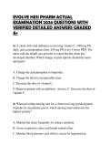 EVOLVE HESI PHARM ACTUAL EXAMINATION 2026 QUESTIONS WITH VERIFIED DETAILED ANSWERS GRADED A&plus;