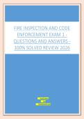 FIRE INSPECTION AND CODE ENFORCEMENT EXAM 1 - QUESTIONS AND ANSWERS - 100&percnt; SOLVED REVIEW 2026