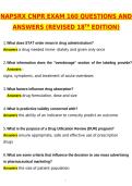 2026 NAPSRx CNPR Exam 160 Qs &lpar;Revised 18th Edition&rpar; Actual Questions & Answers &lpar;Latest 2026 &sol; 2027 Update&rpar; 100&percnt; Guarantee Pass &lpar;Verified Answers&rpar;