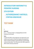 Introductory Maternity & Pediatric Nursing Test Bank 2026 &vert; Hatfield & Kincheloe &vert; NCLEX-Style OB & Pediatric Nursing Test Bank