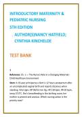 Introductory Maternity & Pediatric Nursing Test Bank 2026 &vert; Hatfield & Kincheloe &vert; Maternal Newborn & Pediatric Nursing Test Bank