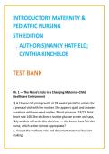 Introductory Maternity & Pediatric Nursing Test Bank 2026 &vert; Hatfield & Kincheloe &vert; NCLEX-Style OB & Pediatric Nursing Test Bank