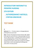 Introductory Maternity & Pediatric Nursing Test Bank &vert; Hatfield & Kincheloe &vert; NCLEX-Style OB Pediatric Nursing Test Bank 2026