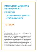 Introductory Maternity & Pediatric Nursing Test Bank &lpar;Hatfield & Kincheloe&rpar; NCLEX-Style Questions &vert; nursing test bank 2026 nursing test bank