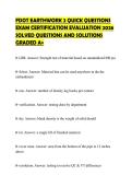 FDOT EARTHWORK 2 QUICK QUESTIONS EXAM CERTIFICATION EVALUATION 2026 SOLVED QUESTIONS AND SOLUTIONS GRADED A&plus;